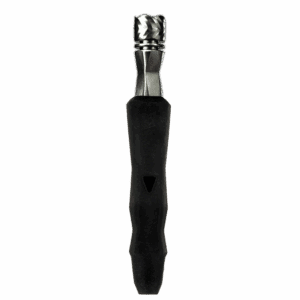 Black-handled tool with metallic top.