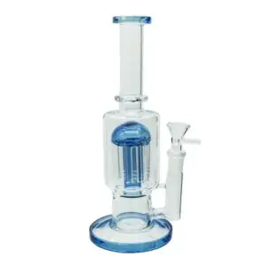 Glass water pipe With Shower Head Percolator Blue 24cm