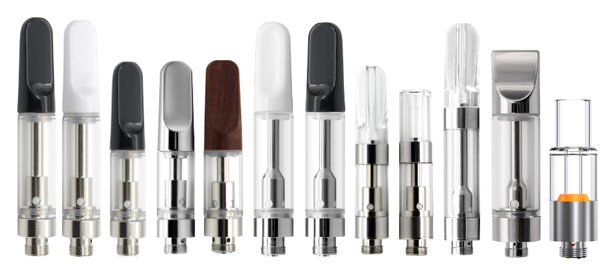Ccell Glass 510 thread Carts in a row