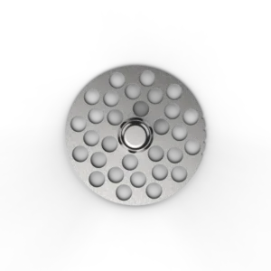 Coarse perforated meat grinder disc in steel