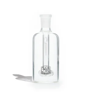 The halo ashcatcher has claer glass with Chill written on the front